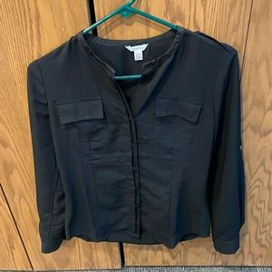 Calvin Klein XS Black Long Sleeve Button Up Shirt